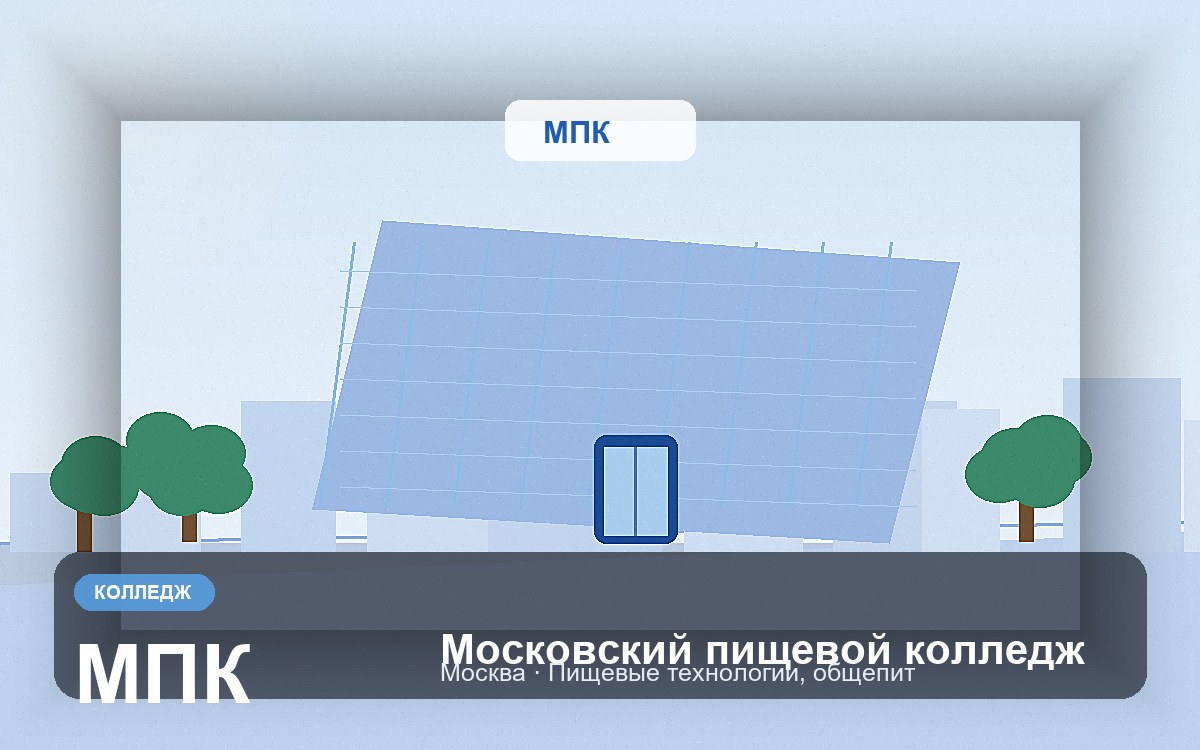 Обложка: Московский пищевой колледж